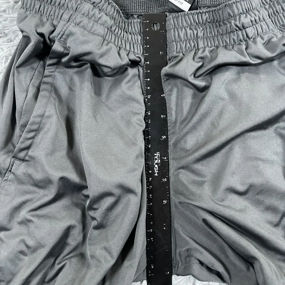 Jordan Shorts Mens Large Gray Black Alpha Knit Basketball Athletic Gym Stretch